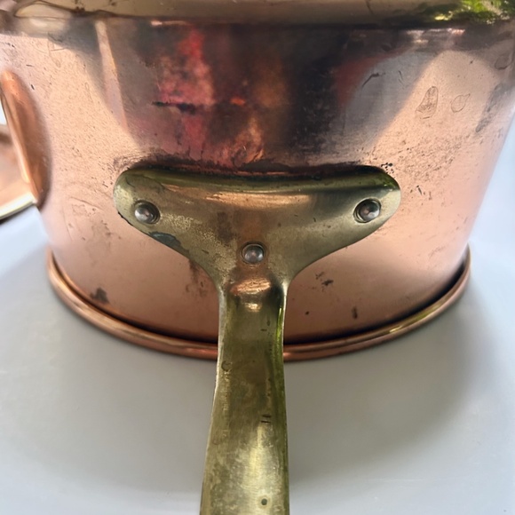 Vintage Double Brass Handled Copper & Ceramic Bain-Marie - Picture 14 of 16